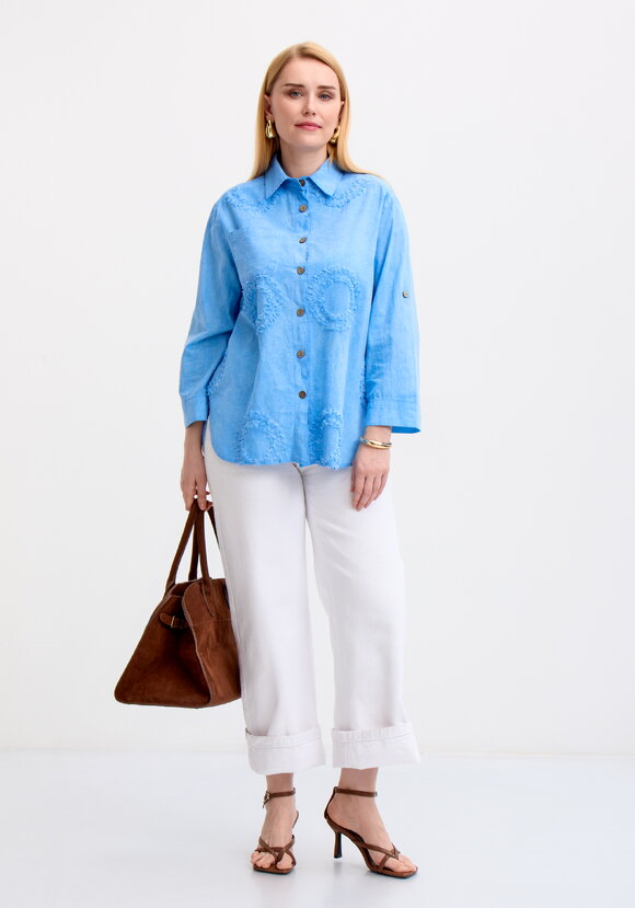 Блуза с фактурным рисунком из хлопка шир.  580, рис. 14