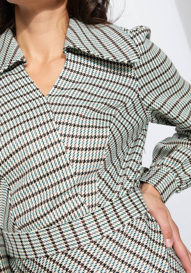 Платье из костюмной ткани в клетку шир.  750, рис. 5