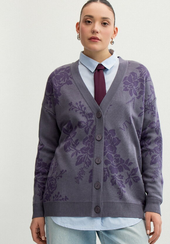 Кардиган с нежным цветочным принтом шир.  580, рис. 11