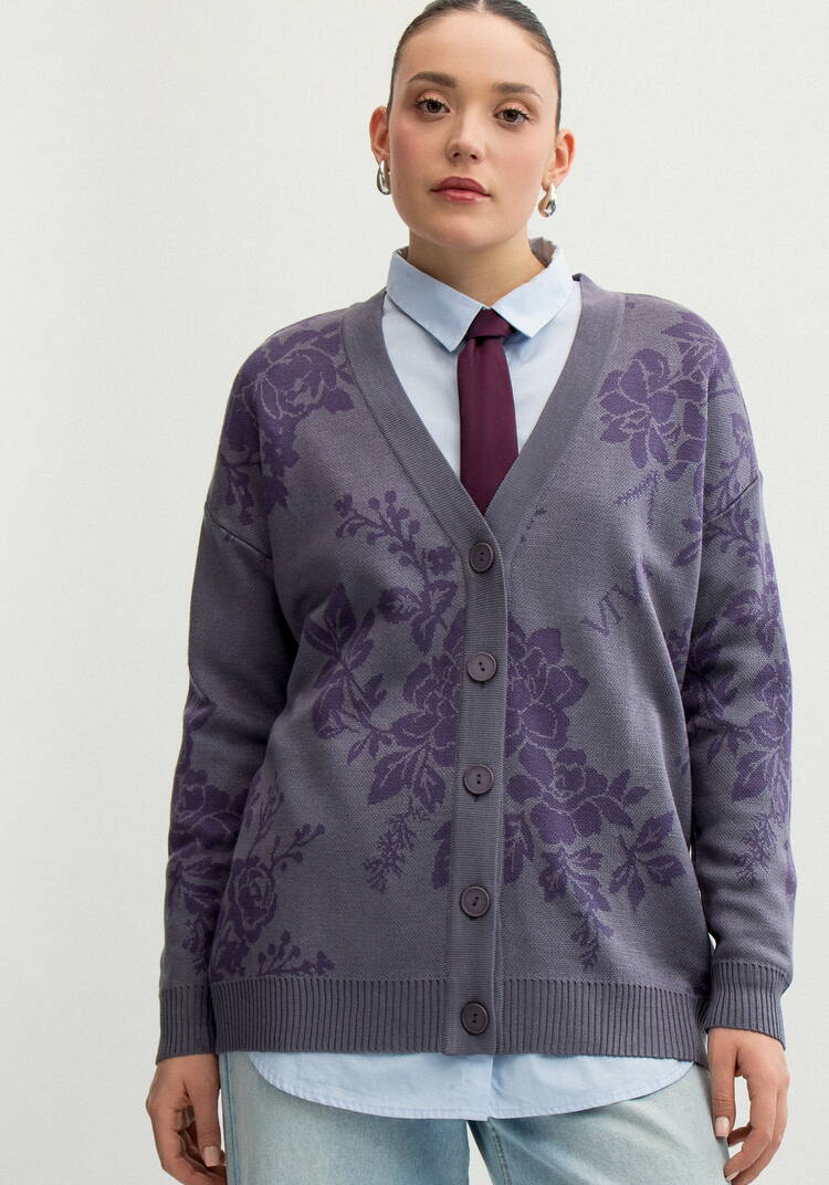 Кардиган с нежным цветочным принтом шир.  750, рис. 11