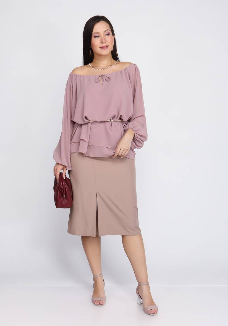 Блуза из шифона с воротом на кулиске шир.  750, рис. 8