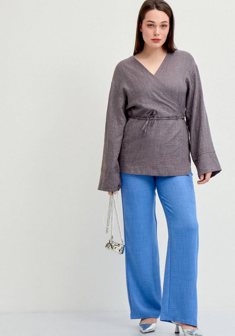 Брюки прямые свободные на резинке шир.  750, рис. 7