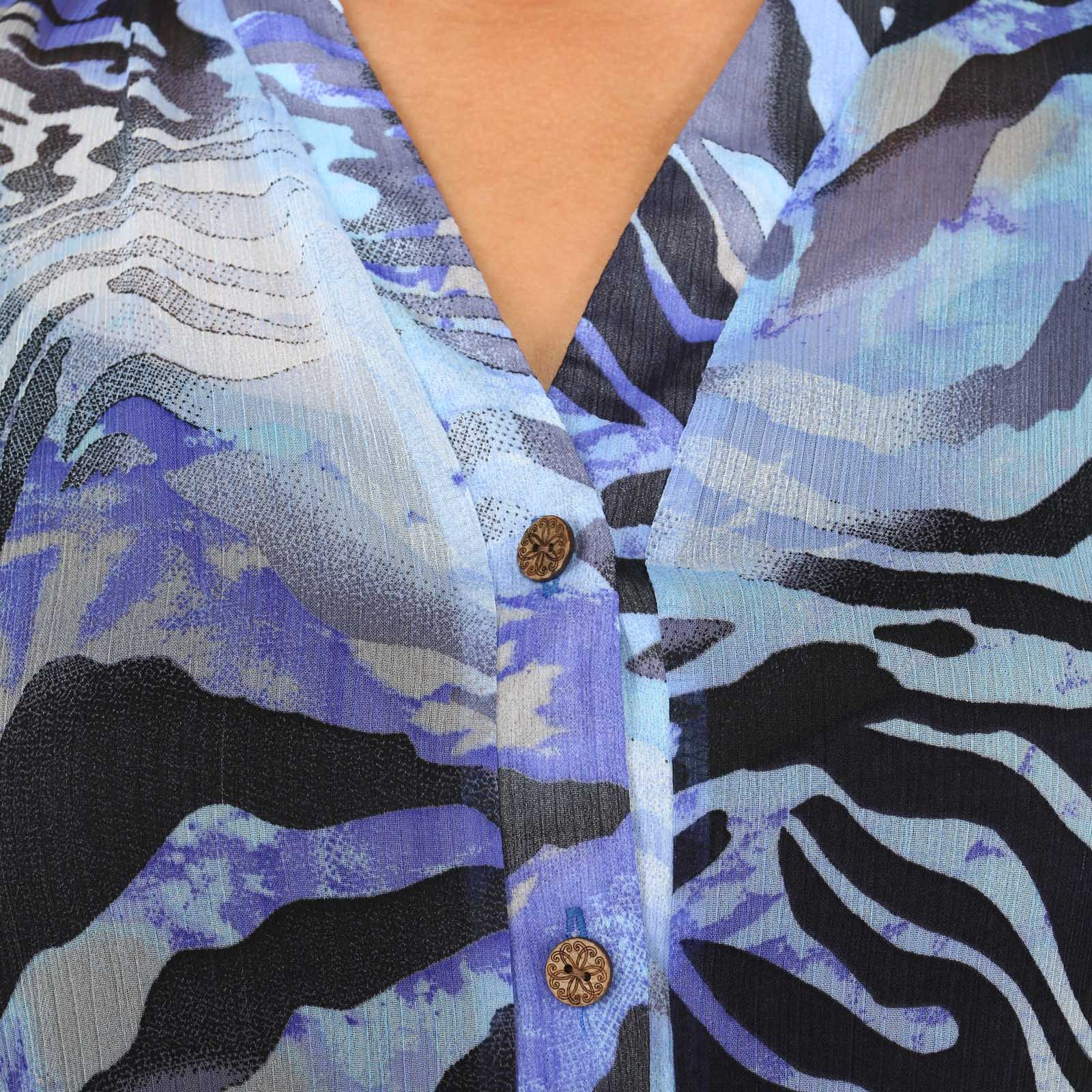 Туника шифоновая с принтом Avrora, размер 52, цвет серо-фиолетовый - фото 7