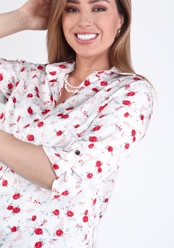 Блуза Цветочный танец шир.  580, рис. 8