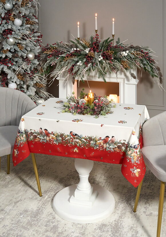 Скатерть Снегири шир.  580, рис. 2