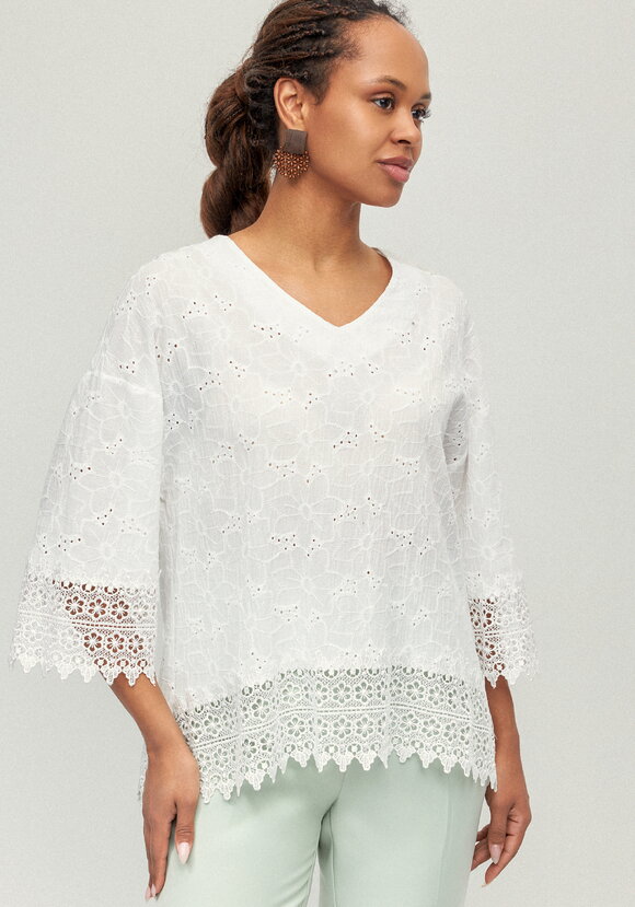 Блуза с кружевом Джулия шир.  580, рис. 1