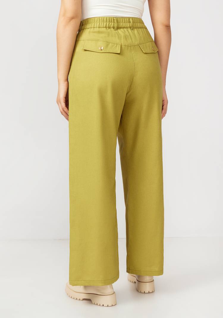 Брюки палаццо из льняной ткани шир.  750, рис. 14