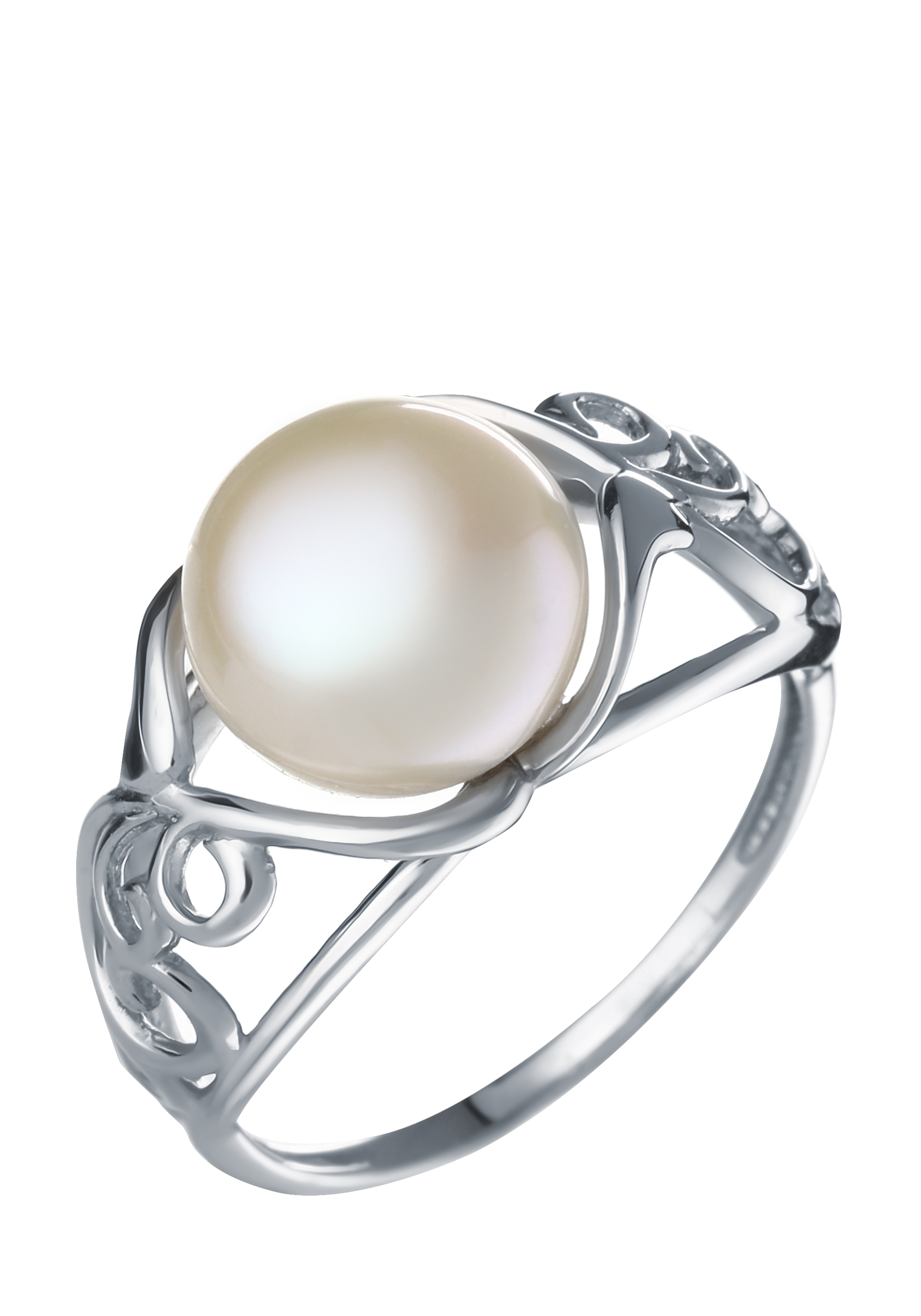Кольцо серебряное "Очарование жемчуга" Бриллианит Серебряная линия, цвет белый, размер 18