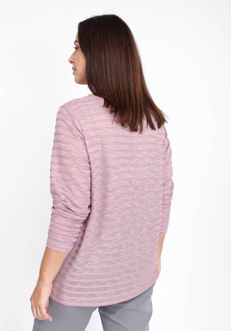 Джемпер с ажурной вязкой однотонный шир.  750, рис. 3