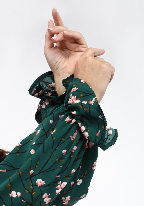 Платье с принтом веточки шир.  580, рис. 6