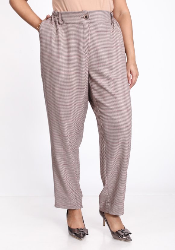 Брюки широкие с принтом пье-де-пуль шир.  580, рис. 1