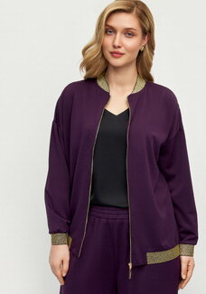 Бомбер трикотажный с ажурной спинкой