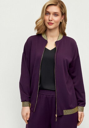 Бомбер трикотажный с ажурной спинкой