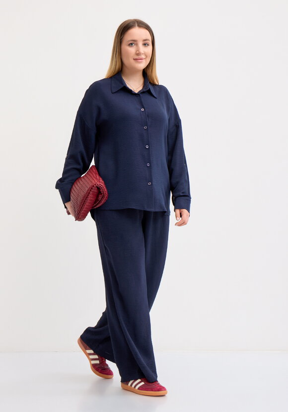 Брюки широкие на резинке по талии шир.  580, рис. 1