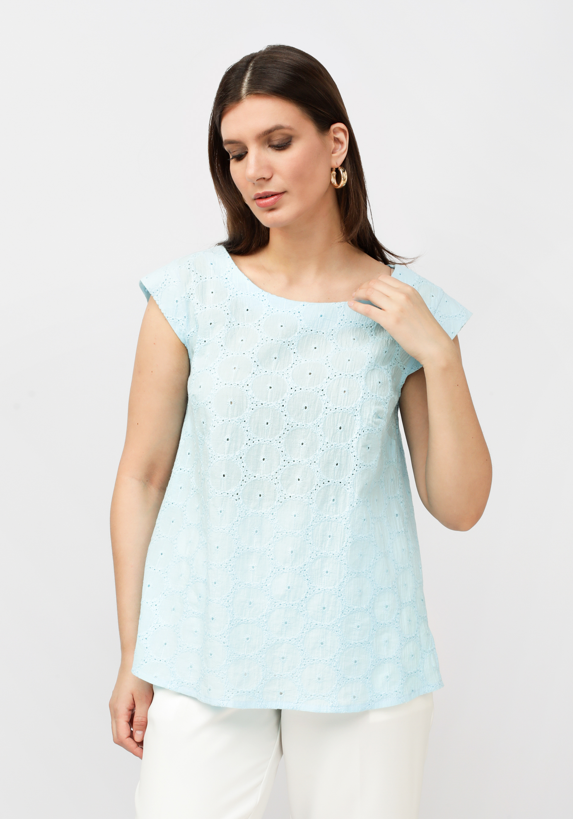 Блуза с ажурным рисунком ткани блуза с ажурным воротником