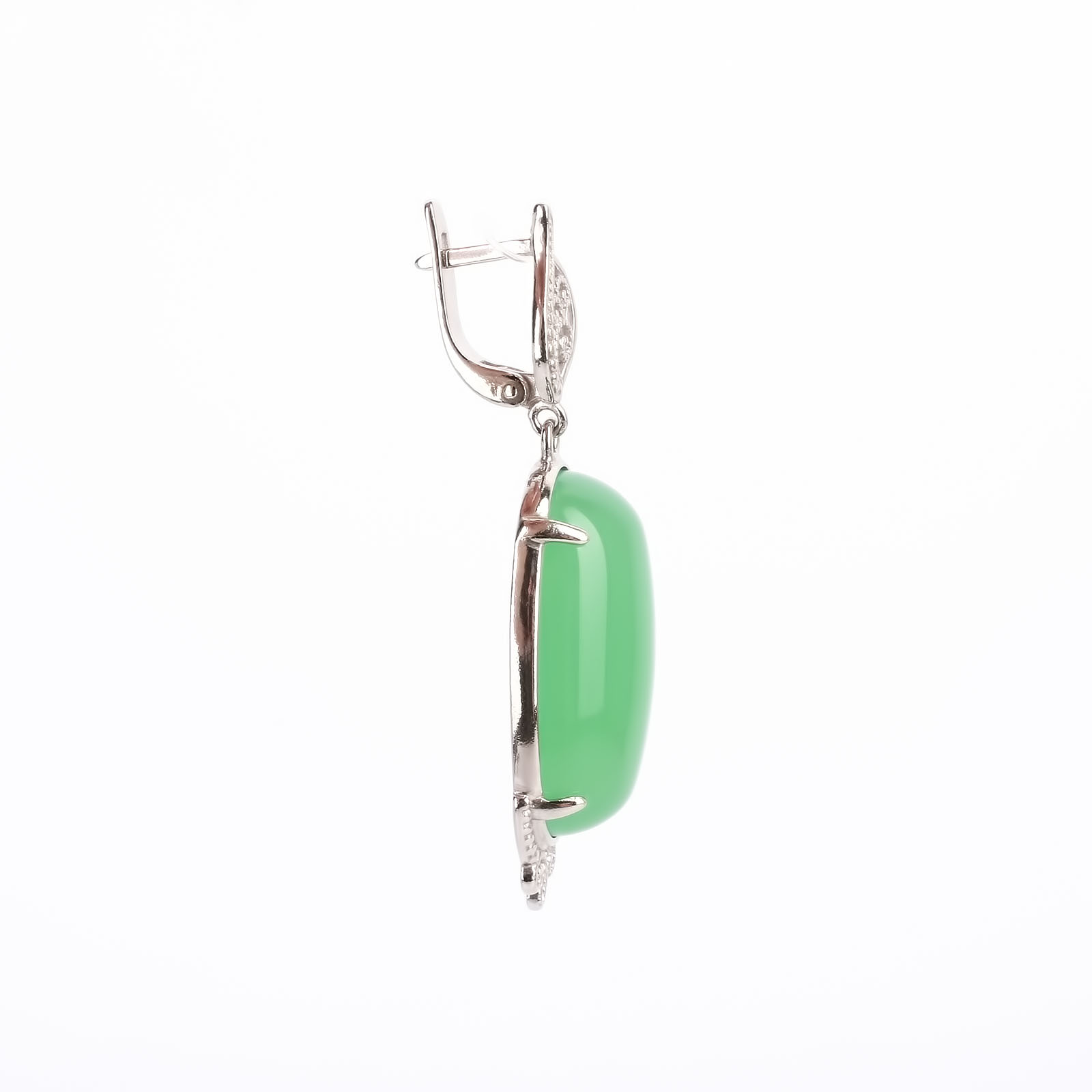 Серебряные серьги "Лазурь" Приволжский ювелир, цвет зеленый - фото 9