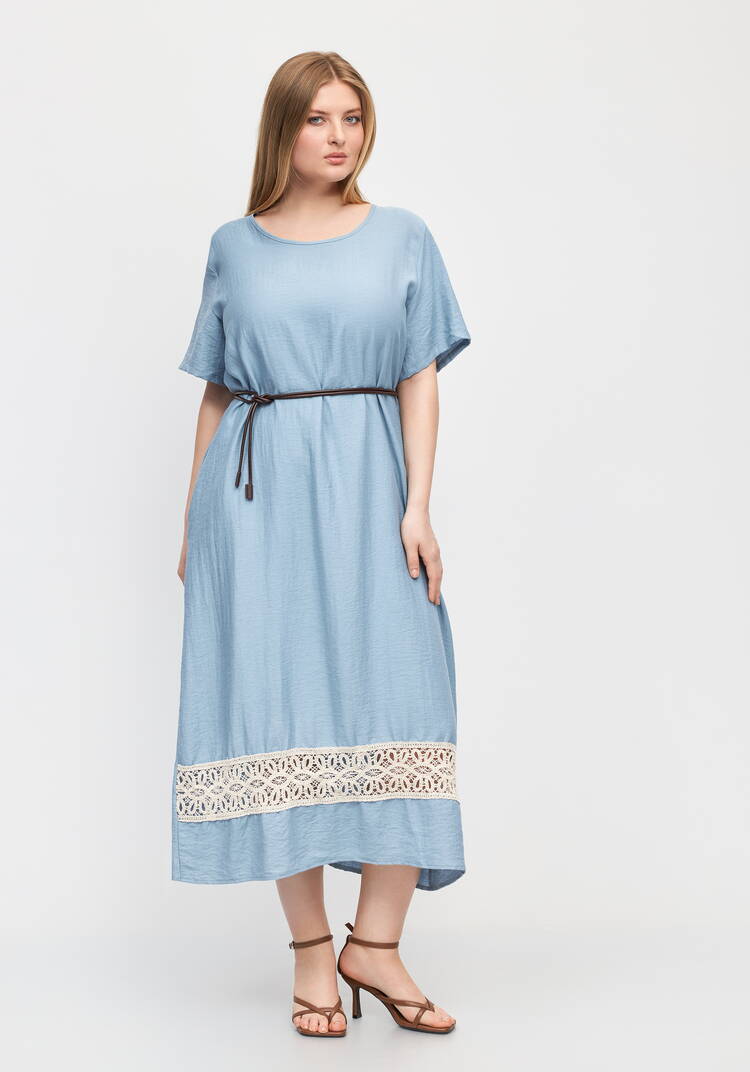 Платье изо льна Кружевная сказка шир.  750, рис. 1