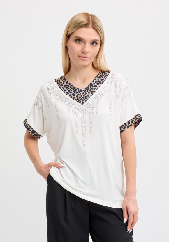 Блуза с леопардовым вырезом шир.  580, рис. 4