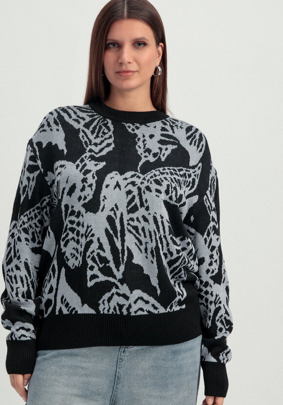 Джемпер с абстрактным цветочным принтом шир.  580, рис. 12