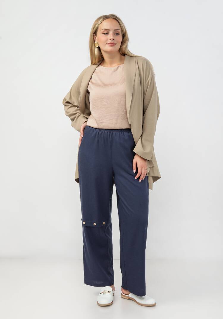 Брюки с декоративной складкой впереди шир.  750, рис. 24