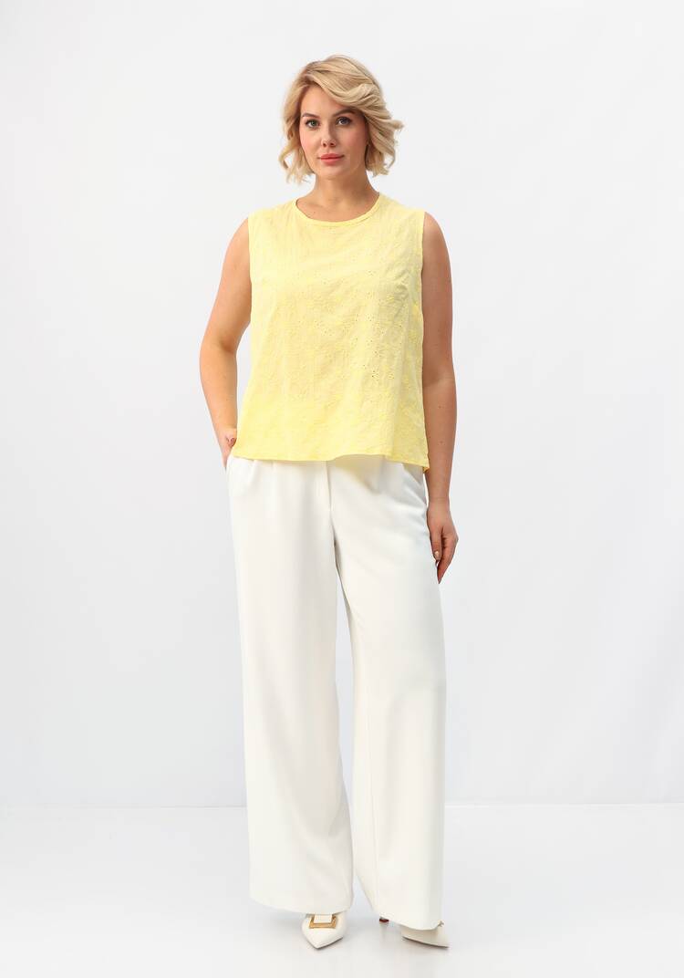 Майка ажурная из шитья с круглым вырезом шир.  750, рис. 14