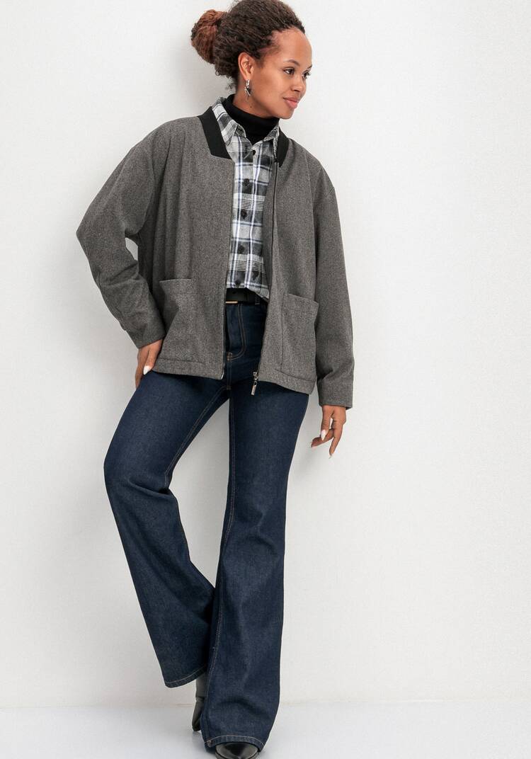 Бомбер на молнии с карманами шир.  750, рис. 8