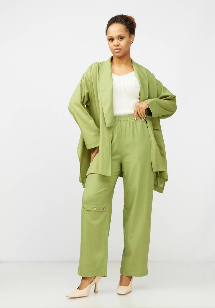 Брюки с декоративной складкой впереди шир.  750, рис. 8