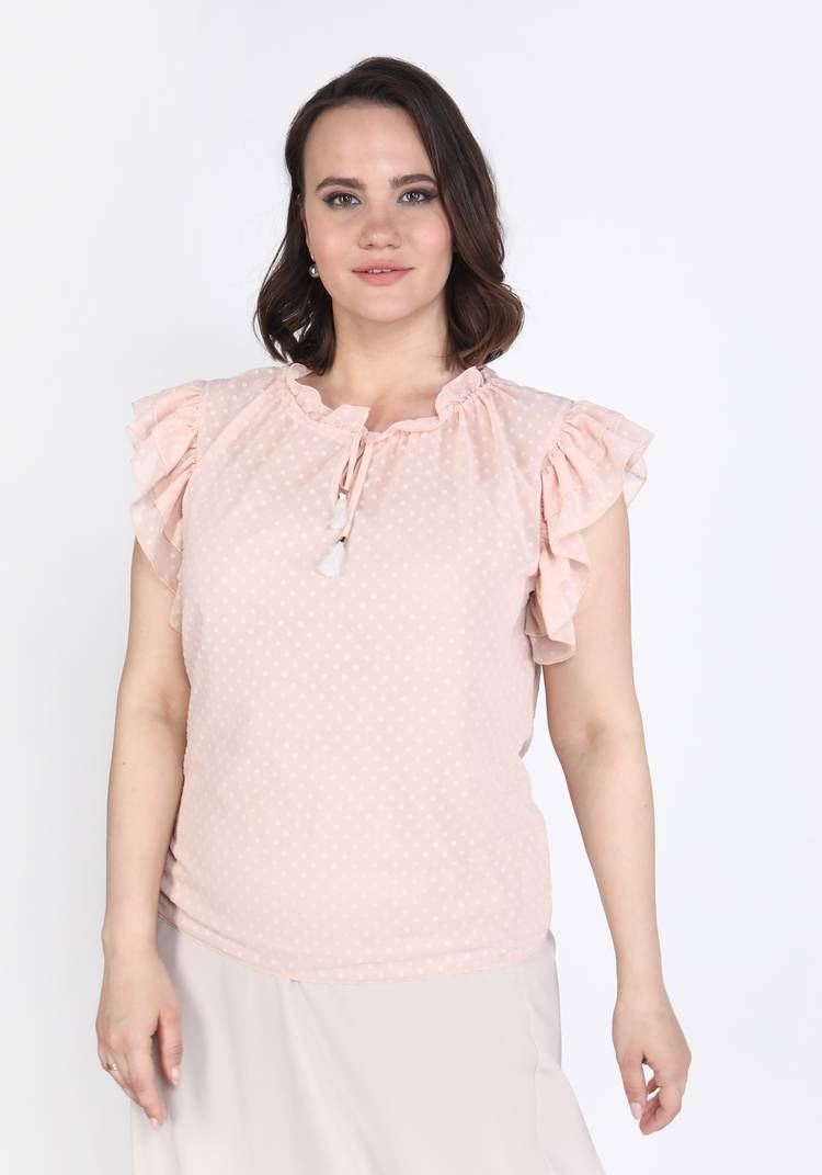 Блузка с оборкой на рукаве шир.  750, рис. 5