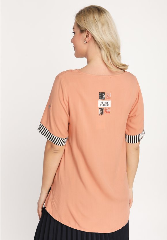 Блуза с принтом и контрастными вставками шир.  580, рис. 15