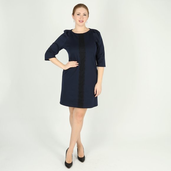 Платье с рукавом 3/4 и кружевной вставкой шир.  580, рис. 8