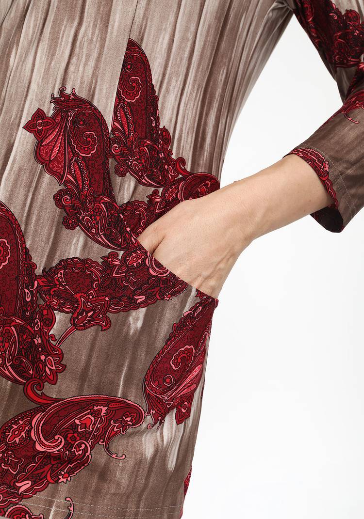 Туника базовая принтованная с карманами шир.  750, рис. 4