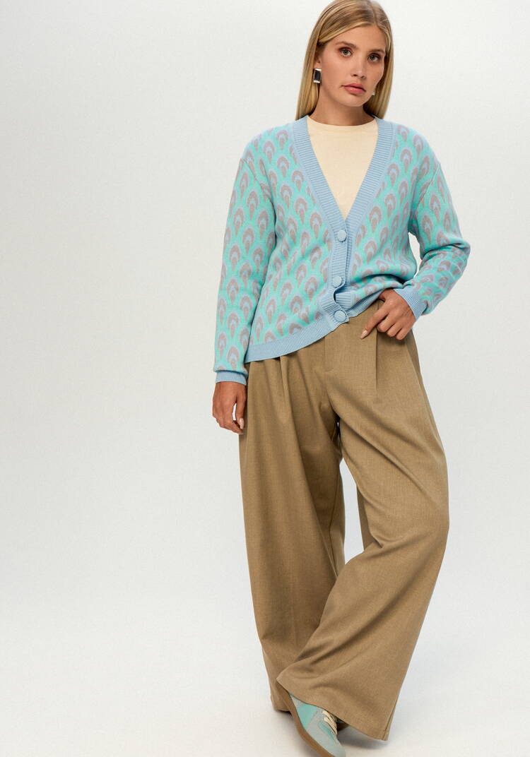 Кардиган с рисунком по стану и рукавам шир.  750, рис. 30