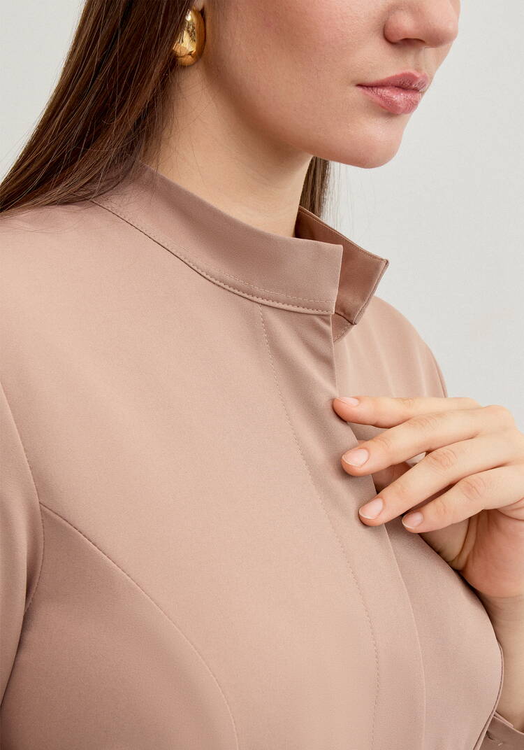 Платье с контрастными вставками в складках шир.  750, рис. 5