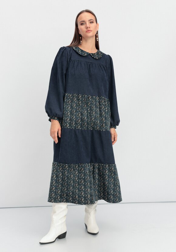 Платье из микровельвета ярусное шир.  580, рис. 16