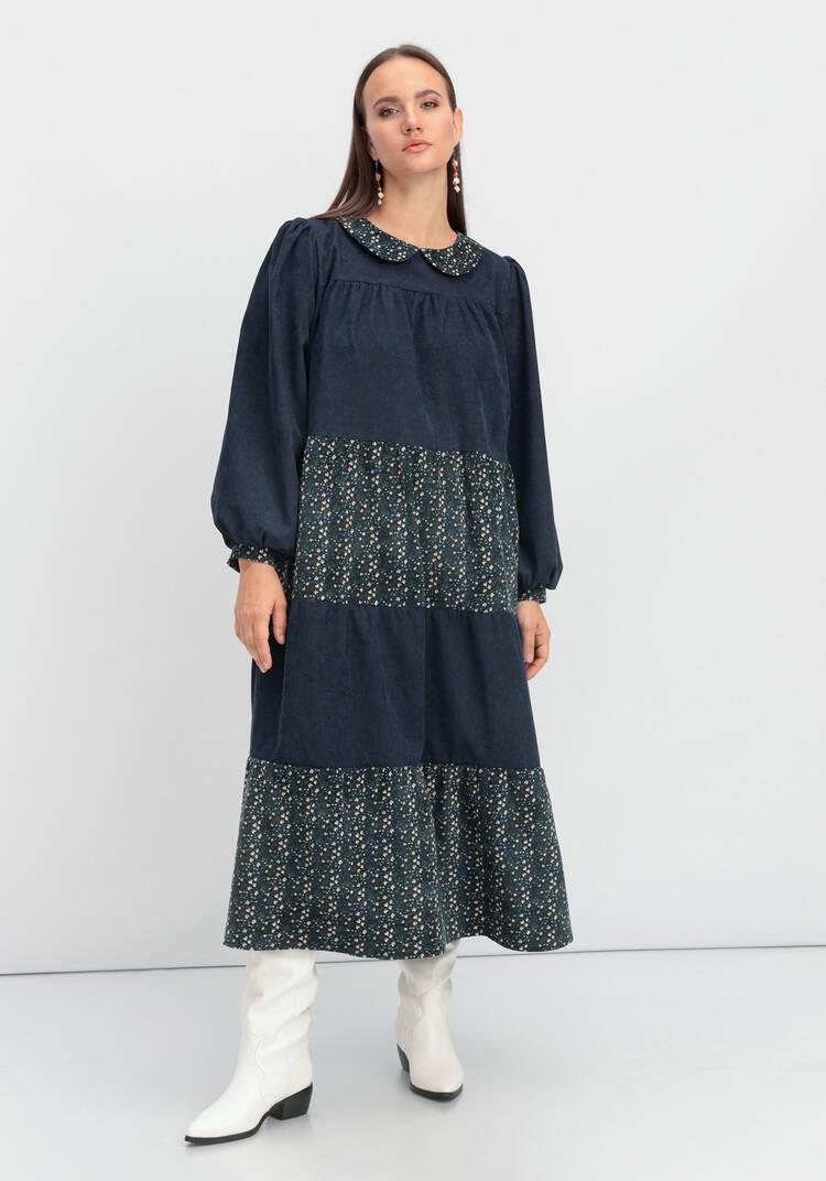 Платье из микровельвета ярусное шир.  750, рис. 16