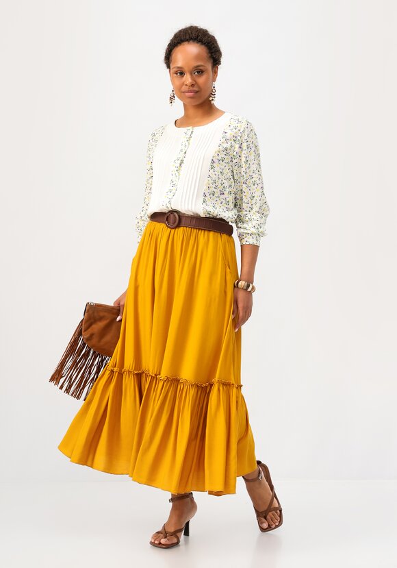 Юбка с воланом с резинкой на талии шир.  580, рис. 22