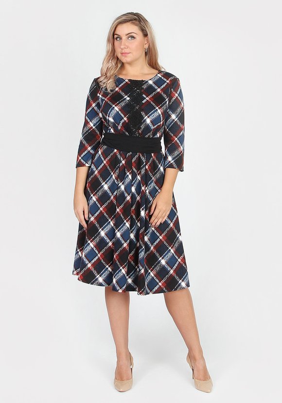 Платье расклешенного кроя с кружевом шир.  580, рис. 1