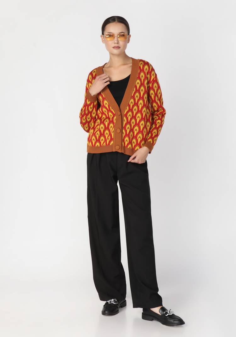 Кардиган с рисунком по стану и рукавам шир.  750, рис. 4