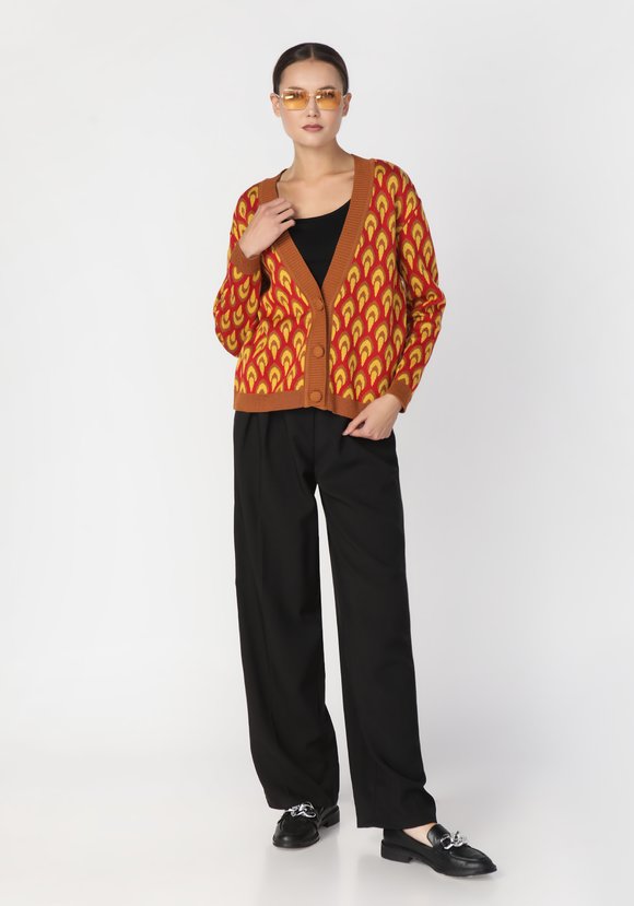 Кардиган с рисунком по стану и рукавам шир.  580, рис. 4