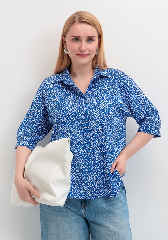 Рубашка свободная на пуговицах шир.  580, рис. 12