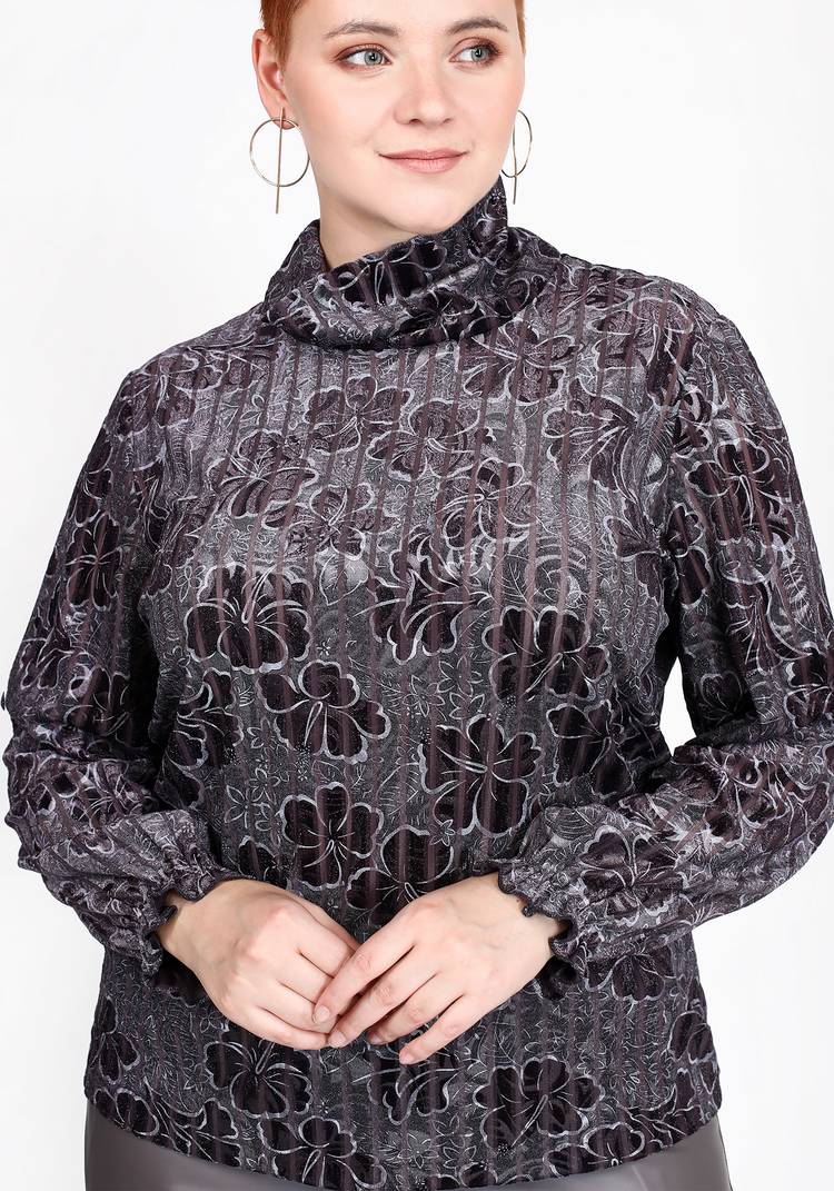 Блуза с воротником хомут и длинным рукавом шир.  750, рис. 4