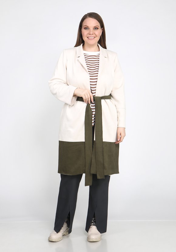 Кардиган из эко-замши с поясом шир.  580, рис. 12