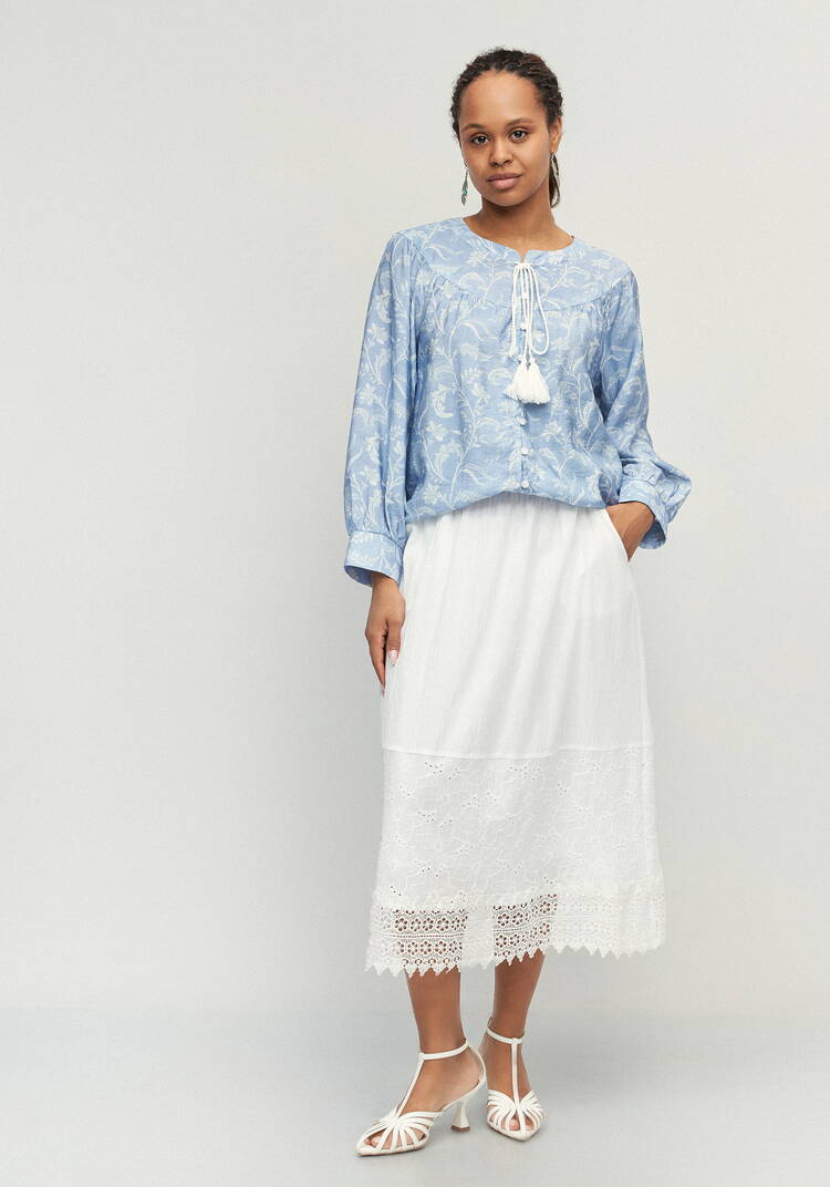 Блуза с цветочным принтом Эмилия шир.  750, рис. 7