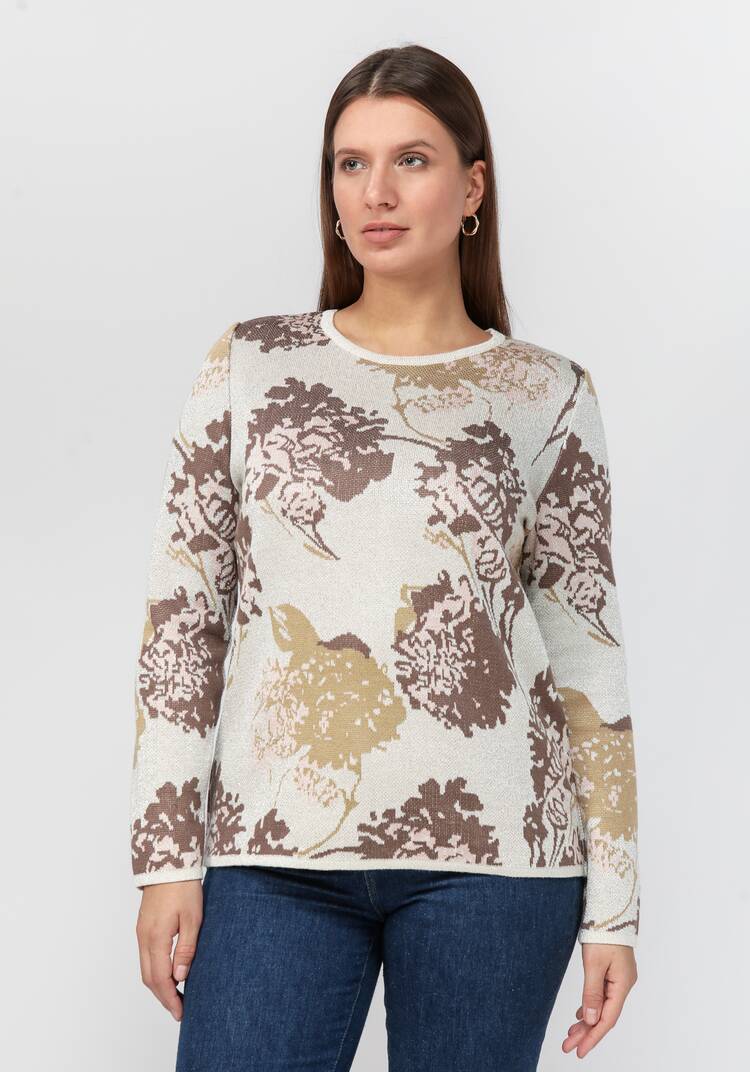 Свитер с растительным принтом и метанитью шир.  750, рис. 8