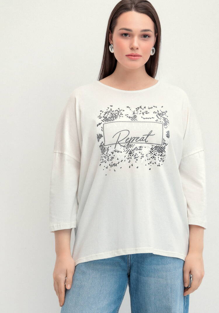 Туника с принтом на груди шир.  750, рис. 4