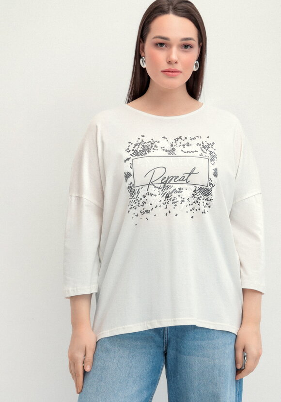 Туника с принтом на груди шир.  580, рис. 4