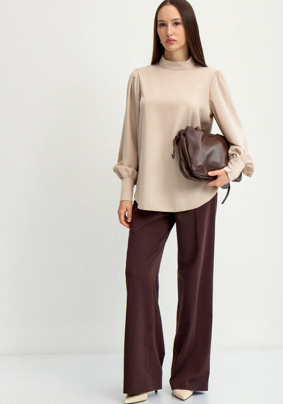 Блуза шелковая с пуговицами на вороте шир.  580, рис. 27