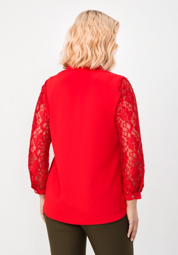 Блуза с ажурным кружевом на груди шир.  580, рис. 22