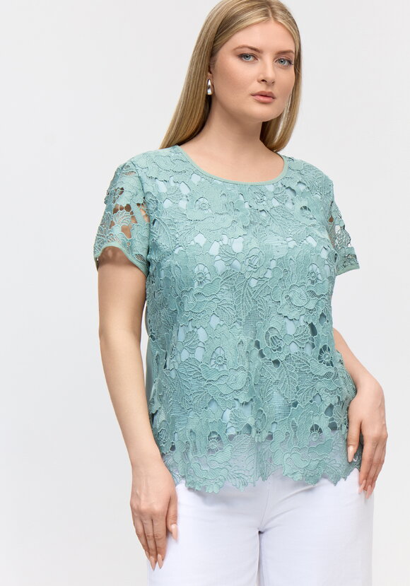 Блуза ажурная свободного кроя шир.  580, рис. 7