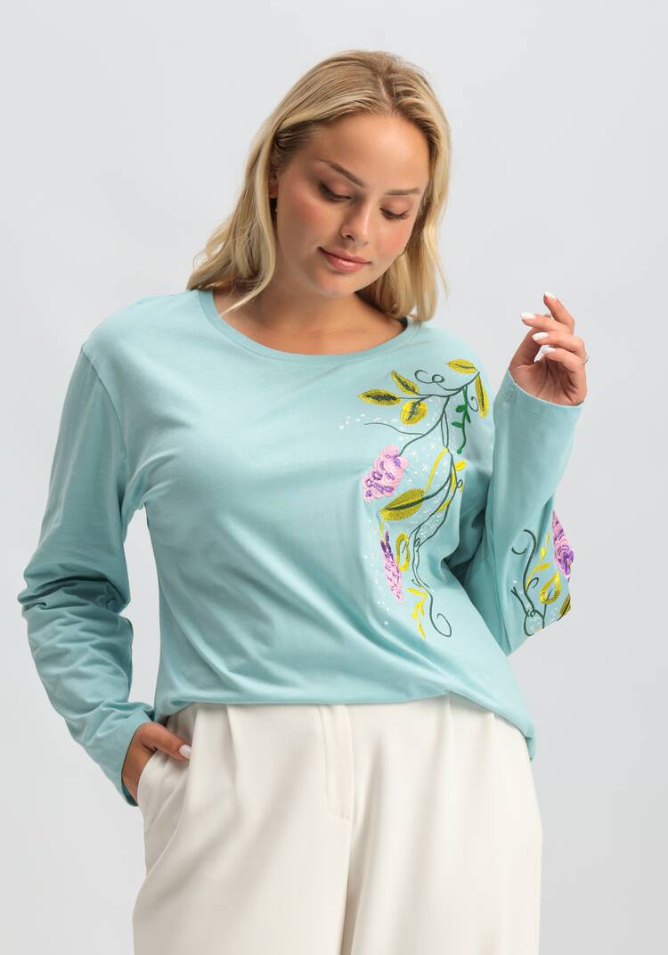 Лонгслив с вышивкой шир.  750, рис. 25